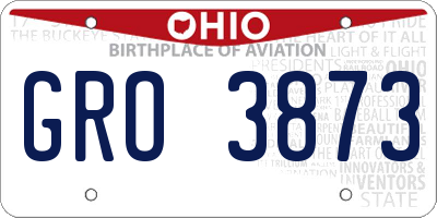 OH license plate GRO3873