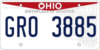 OH license plate GRO3885