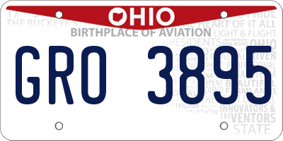 OH license plate GRO3895