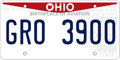 OH license plate GRO3900