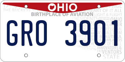 OH license plate GRO3901