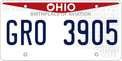 OH license plate GRO3905