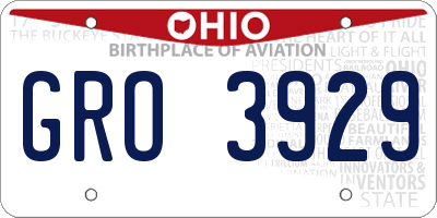 OH license plate GRO3929