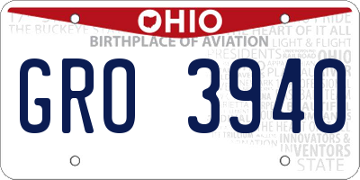 OH license plate GRO3940