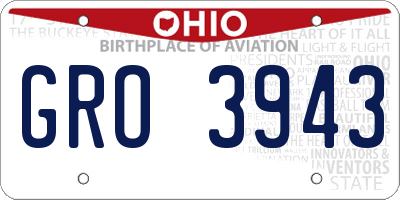 OH license plate GRO3943