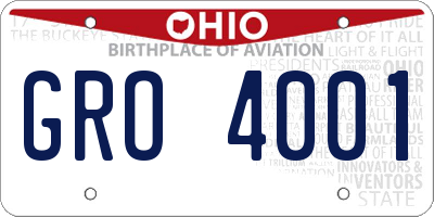 OH license plate GRO4001