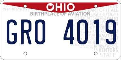 OH license plate GRO4019
