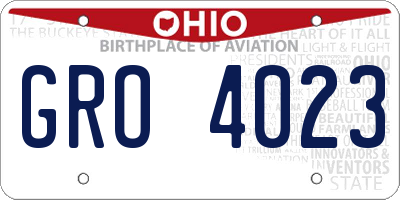 OH license plate GRO4023