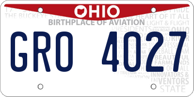 OH license plate GRO4027