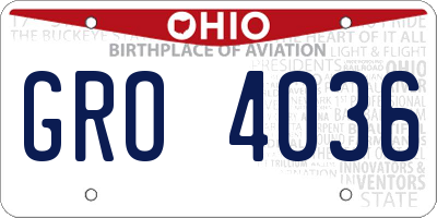 OH license plate GRO4036