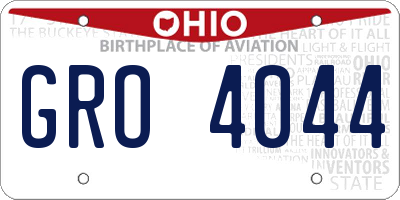 OH license plate GRO4044