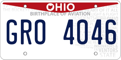 OH license plate GRO4046