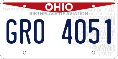 OH license plate GRO4051