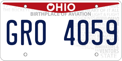 OH license plate GRO4059