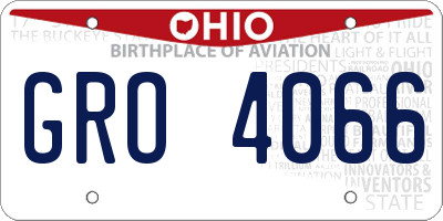 OH license plate GRO4066
