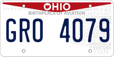OH license plate GRO4079