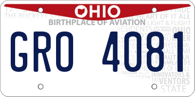 OH license plate GRO4081