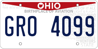 OH license plate GRO4099
