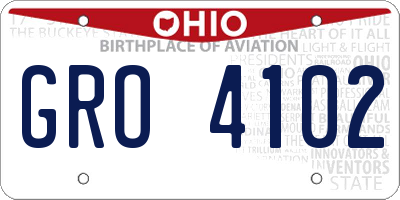 OH license plate GRO4102
