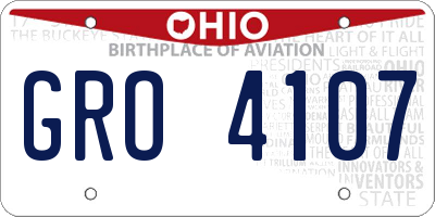 OH license plate GRO4107