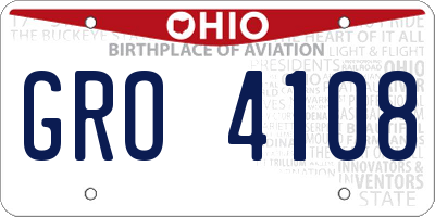 OH license plate GRO4108