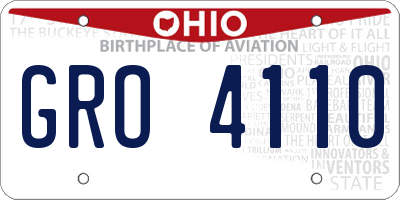 OH license plate GRO4110