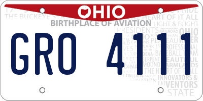 OH license plate GRO4111