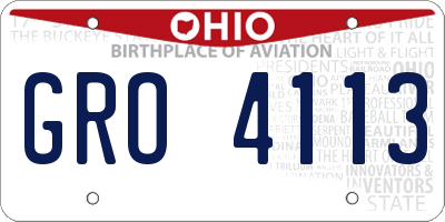 OH license plate GRO4113