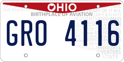 OH license plate GRO4116