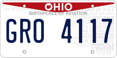 OH license plate GRO4117