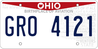OH license plate GRO4121
