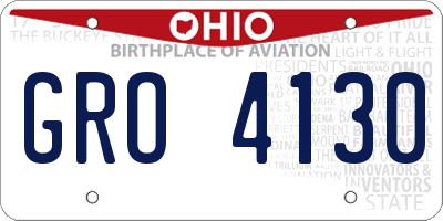 OH license plate GRO4130