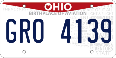 OH license plate GRO4139