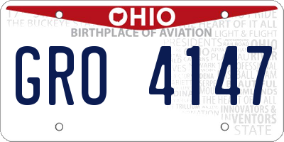 OH license plate GRO4147