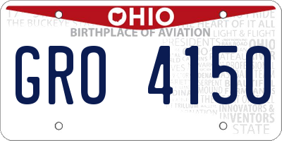 OH license plate GRO4150