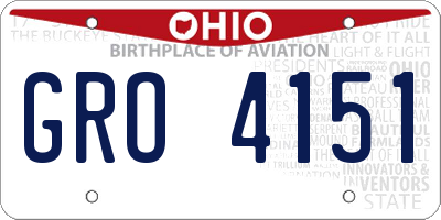 OH license plate GRO4151