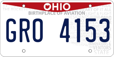 OH license plate GRO4153