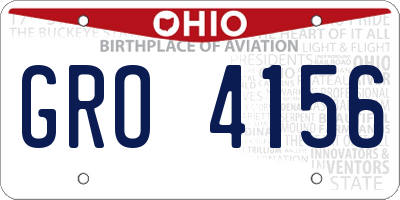 OH license plate GRO4156