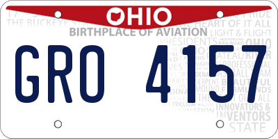 OH license plate GRO4157