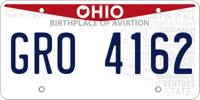 OH license plate GRO4162