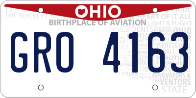 OH license plate GRO4163