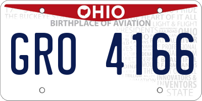 OH license plate GRO4166