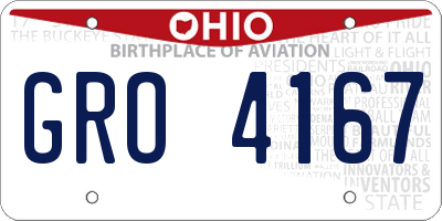 OH license plate GRO4167