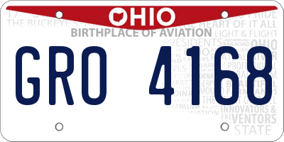 OH license plate GRO4168
