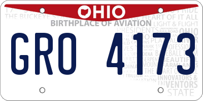 OH license plate GRO4173