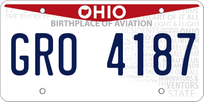 OH license plate GRO4187