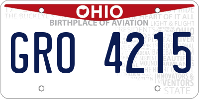 OH license plate GRO4215