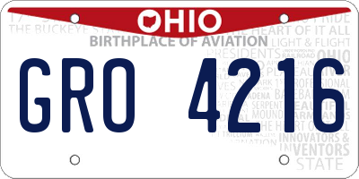 OH license plate GRO4216