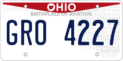 OH license plate GRO4227