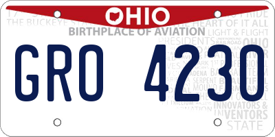 OH license plate GRO4230